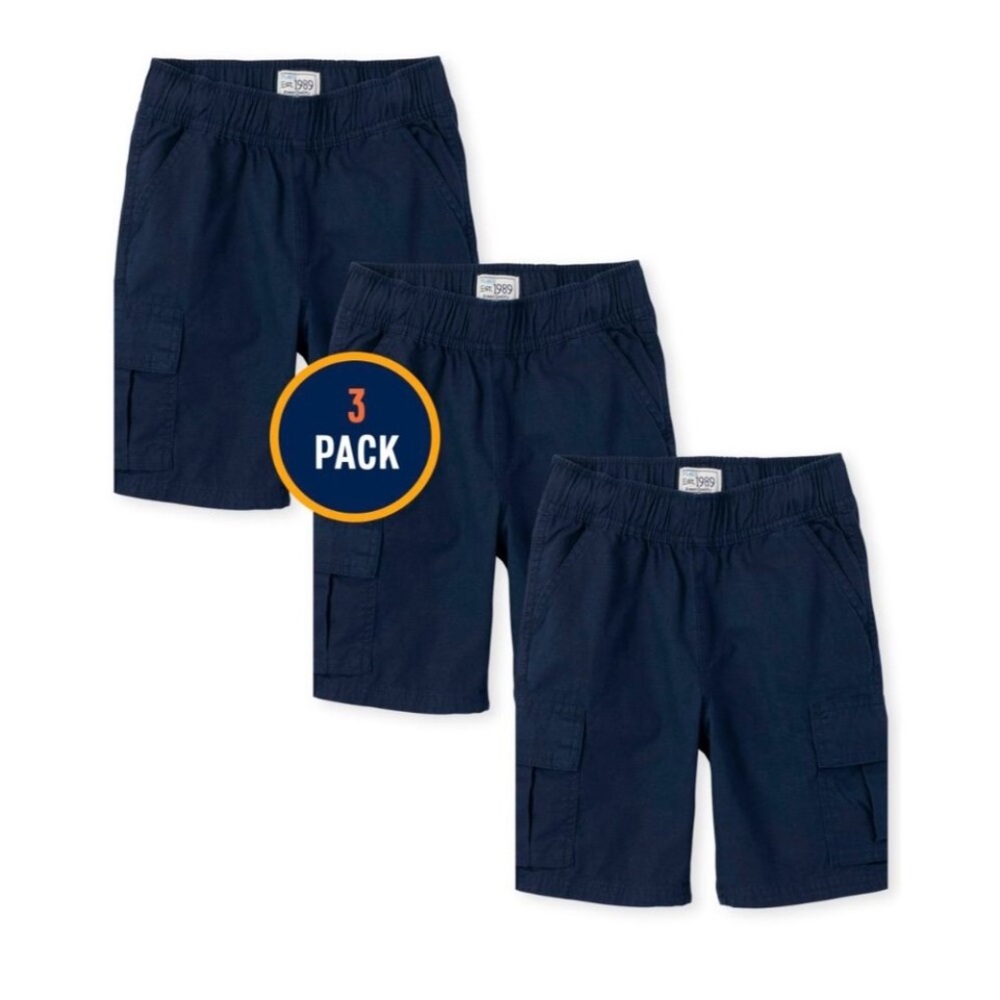 Children’s Place Boy’s Navy Cargo Shorts 3-Pack. New. Never worn. 100% cotton